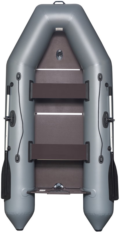 Лодка ПВХ "Skiff-240", надувное дно, 2 местная, серая