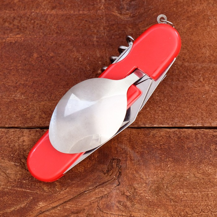 Набор туриста 5 в 1 рукоять красный пластик