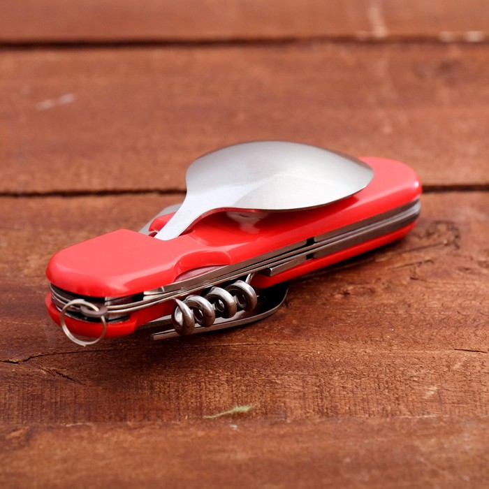 Набор туриста 5 в 1 рукоять красный пластик